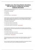 Complex Care Test Exam Review Questions with all Answers verified for accuracy Updated 2024&sol;2025