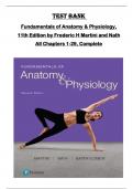 Test Bank for Fundamentals of Anatomy & Physiology&comma;  11th Edition by Frederic H Martini and Nath  All Chapters 1-29&comma; Complete