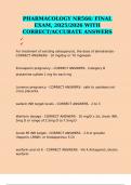 PHARMACOLOGY NR566&colon; FINAL EXAM&comma; 2025&sol;2026 WITH CORRECT&sol;ACCURATE ANSWERS