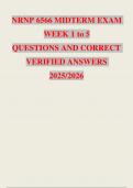 NRNP 6566 MIDTERM EXAM WEEK 1 to 5 QUESTIONS AND CORRECT VERIFIED ANSWERS 2025&sol;2026