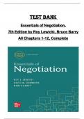 TEST BANK for Essentials of Negotiation&comma;  7th Edition by Roy Lewicki&comma; Bruce Barry  All Chapters 1-12&comma; Complete
