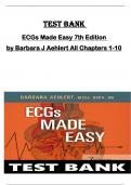Test bank  ECGs Made Easy 7th Edition  by Barbara J Aehlert All Chapters 1-10