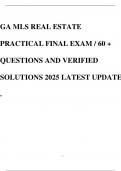 GA MLS REAL ESTATE PRACTICAL FINAL EXAM &sol; 60 &plus; QUESTIONS AND VERIFIED SOLUTIONS 2025 LATEST UPDATE &period;