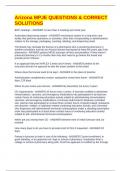 Arizona MPJE QUESTIONS & CORRECT SOLUTIONS