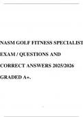 NASM GOLF FITNESS SPECIALIST EXAM &sol; QUESTIONS AND CORRECT ANSWERS 2025&sol;2026 GRADED A&plus;&period;