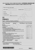 AQA AS LEVEL &lpar;7651&sol;1&rpar; FRENCH PAPER 1&colon; LISTENING&comma; READING AND WRITING QUESTION PAPER&plus; MARK SCHEME MAY 2024