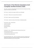 412 Exam 3 Test Review Questions And Complete Verified Answers 2025&period;