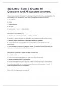 412 Latest  Exam 3 Chapter 10 Questions And All Accurate Answers&period;