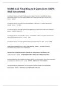 NURS 412 Final Exam 3 Questions 100&percnt; Well Answered&period;