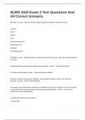 NURS 3320 Exam 2 Test Questions And All Correct Answers&period;