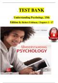 TEST BANK  Understanding Psychology&comma; 15th Edition By Robert Feldman&comma; Chapters 1 - 17 &vert; Complete
