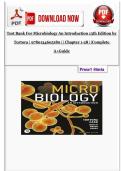 Test Bank For Microbiology An Introduction 13th Edition by Tortora &vert; 9780134605180 &vert;&vert; Chapter 1-28 &vert;&vert;Complete A&plus;Guide