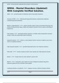 QMHA - Mental Disorders &lpar;Updated&rpar; With Complete Verified Solution&period;