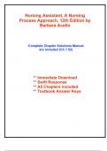 Solutions for Nursing Assistant&comma; A Nursing Process Approach&comma; 12th Edition by Acello &lpar;All Chapters included&rpar;