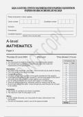 PACKAGE-AQA A LEVEL &lpar;7357&rpar; MATHEMATICS PAPER 1&comma; PAPER2 & PAPER 3 QUESTION PAPER MARK SCHEME JUNE 2024