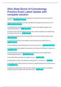 Ohio State Board of Cosmetology Practice Exam Latest Update with complete solution