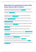 State Board Cosmetology Practice Ohio Exam Solved 100&percnt; Correct&excl;&excl;
