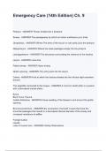 Emergency Care &lpar;14th Edition&rpar; Ch&period; 9 questions and answers