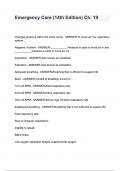 Emergency Care &lpar;14th Edition&rpar; Ch&period; 19 questions and answers&period;