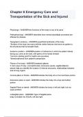 Chapter 6 Emergency Care and Transportation of the Sick and Injured questions and answers