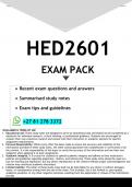 HED2601 EXAM PACK 2026 - DISTINCTION GUARANTEED