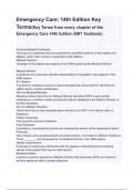 Emergency Care 14th Edition Key Terms&lpar;Key Terms from every chapter of emergency questions and answers