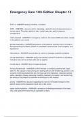 Emergency Care 14th Edition Chapter 12 questions and answers