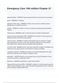 Emergency Care 14th edition Chapter 21 questions and answers