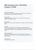 EMT Emergency Care 14th Edition Chapters 1-8 68W questions and answers