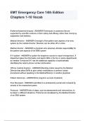EMT Emergency Care 14th Edition Chapters 1-10 Vocab questions and answers