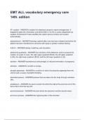 EMT ALL vocabulary emergency care 14th&period; edition questions and answers
