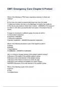 EMT Emergency Care Chapter 6 Pretest questions and answers&period;