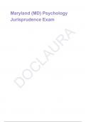 Maryland &lpar;MD&rpar; Psychology Jurisprudence Exam