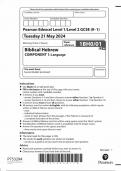 2024 Pearson Edexcel Gcse &lpar;9-1&rpar; Biblical Hebrew Paper 1 &lpar;1BHO&sol;01&colon; Language&rpar;