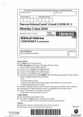 2024 Pearson Edexcel Gcse Biblical Hebrew Paper 2 &lpar;IBHO&sol;02&colon; Literature&rpar;