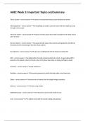 AHEC Week 3&colon; Important Topics and Summary