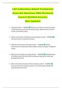 LAT &lpar;Laboratory Animal Technician&rpar;  Exam Set Questions With Reviewed  Correct Detailed Answers  New Update&excl;&excl; 