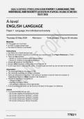 AQA A LEVEL &lpar;7702&sol;1&rpar; ENGLISH LANGUAGE PAPER 1 LANGUAGE&comma; THE INDIVIDUAL AND SOCIETY QUESTION PAPER&plus; MARK SCHEME MAY 2024