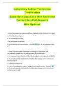 Laboratory Animal Technician  Certification   Exam Sets Questions With Reviewed  Correct Detailed Answers  New Update&excl;&excl; 