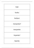 Flashcards Swahili 34 woorden en begroetingen