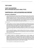 Cost Accounting With Integrated Data Analytics&comma; Farmer&comma; Fredin - Solutions Manual - All Chapters Covered
