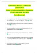 Laboratory Animal Technician  Certification  Exam Sets Questions With Reviewed  Correct Detailed Answers  New Update&excl;&excl; 