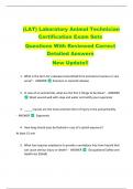 &lpar;LAT&rpar; Laboratory Animal Technician  Certification Exam Sets   Questions With Reviewed Correct  Detailed Answers  New Update&excl;&excl; 