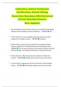 Laboratory Animal Technician  Certification&colon; Animal Allergy   Exam Sets Questions With Reviewed  Correct Detailed Answers  New Update&excl;&excl;  