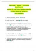 Laboratory Animal Technician  Certification   Exam Set Questions With Reviewed  Correct Detailed Answers  New Update&excl;&excl; 