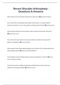 Revers Shoulder Arthroplasty-  Questions & Answers