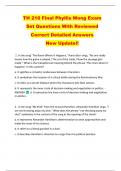 TH 210 Final Phyllis Wong Exam   Set Questions With Reviewed  Correct Detailed Answers  New Update&excl;&excl; 