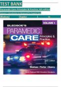 TEST BANK for Paramedic Care&colon; Principles & Practice&comma; 6th edition Volume 1&colon; Introduction to Advanced Pre-hospital Care by &lpar;Bledsoe&rpar; All Chapter 1 to 15 A&plus;
