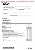 Actual 2024 AQA A-LEVEL BUSINESS 7132&sol;1 Paper 1 Business 1 Merged Question Paper &plus; Mark Scheme