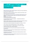 ARFF 6TH EDITION ACTUAL EXAM QUESTIONS CORRECTLY ANSWERED&excl;&excl;&excl; 